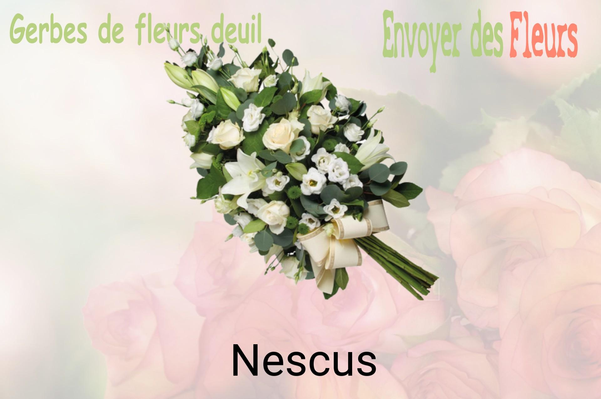 Gerbe de fleurs de deuil livrée à Nescus